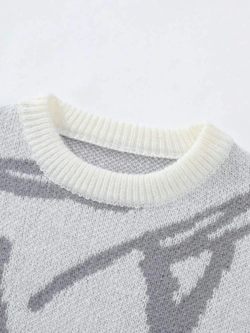 2k25 "Abstract" Knitted Sweater Gray