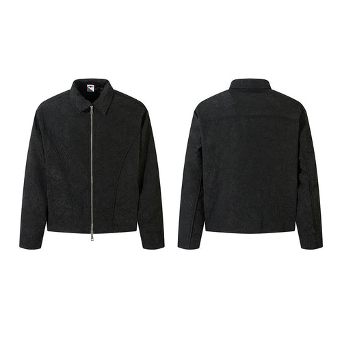 2k25 Textured Zip-Up Jacket Black