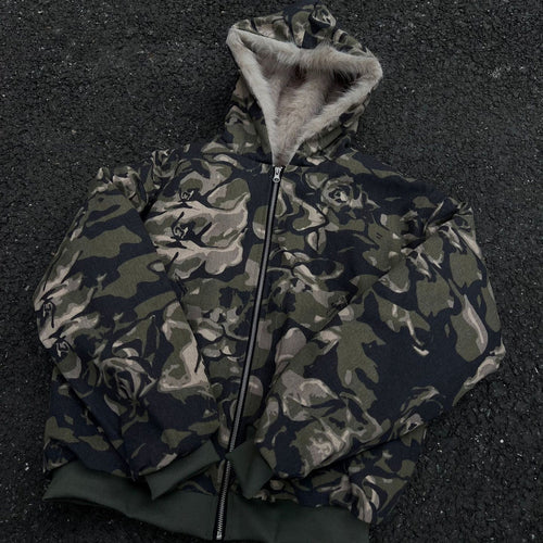 2k25 Camouflage Faux Fur Bomberjacket