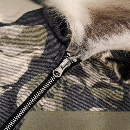 2k25 Camouflage Faux Fur Bomberjacket