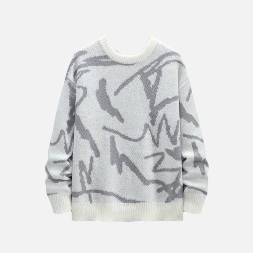 2k25 "Abstract" Knitted Sweater Gray